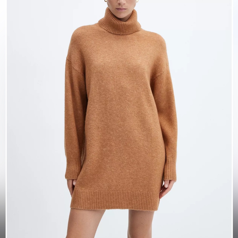 MANGO BROWN SWEATER DRESS